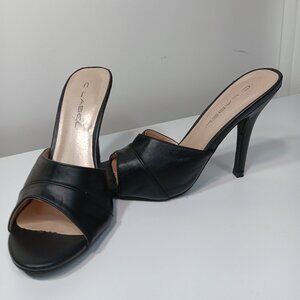 C. Label Black Vintage Style Slide On Heels , Size 8 , Like New !!! -28 OBO {CH}